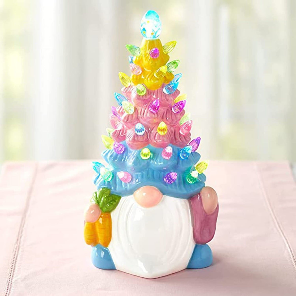 Illuminated gnome figure made of synthetic resin