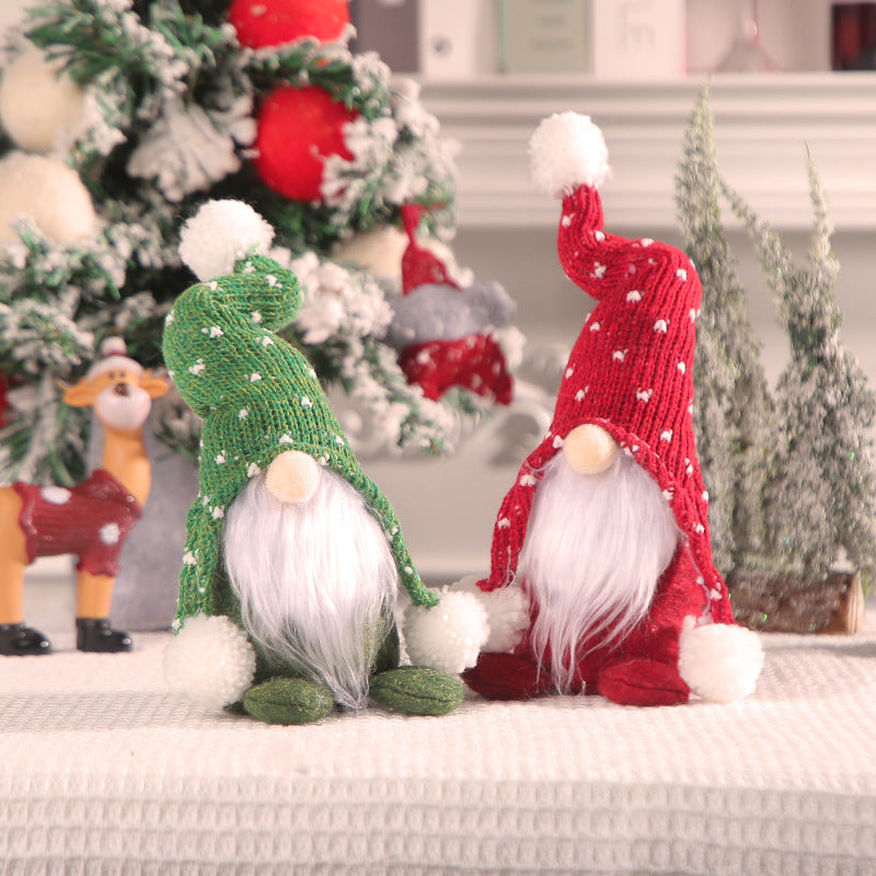 Decorative gnome figure with knitted hat