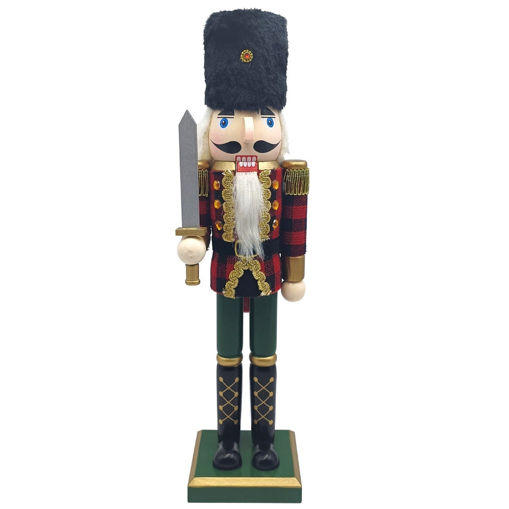 Decorative nutcracker made of pine wood, 38 cm