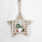 Decorative Christmas wooden pendant with gnome motif