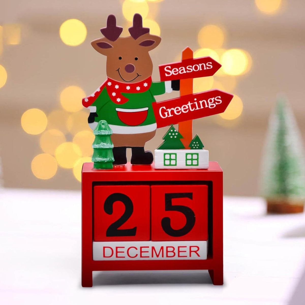 Decorative wooden Advent calendar for the table