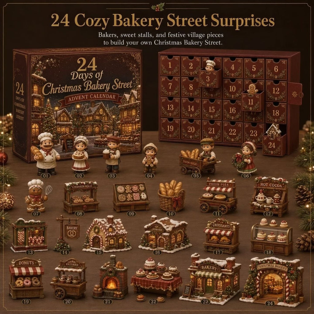 Christmas Village Advent Calendar, Acrylic Hanging Decoration