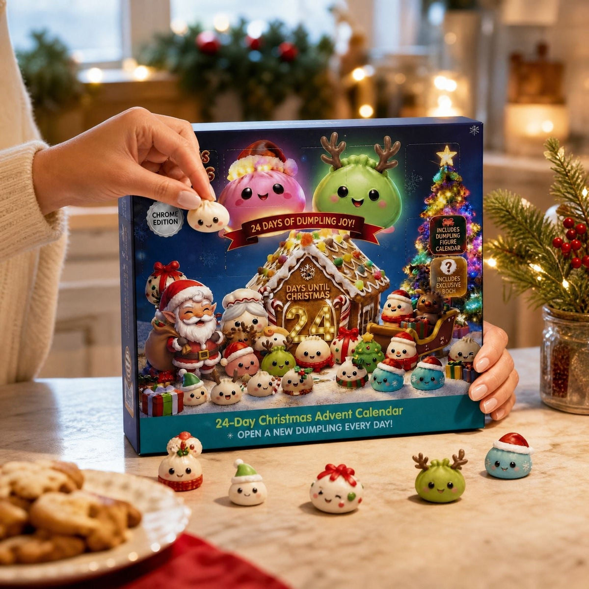 Christmas Advent calendar with sensory decorative figures
