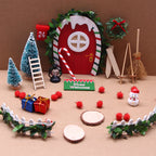 Miniature Elf Door Set with Rainbow Design