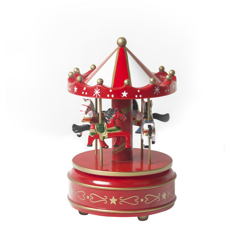 Decorative music box with carousel motif