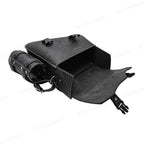 Universal Crocodile Pattern Motorcycle Saddle Bag – Black Plastic Buckle Pouch for Left/Right Side Storage & Tool Organizer on Rides