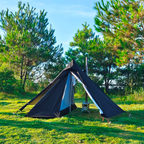 One Person Hot Tent – Camping Tipi with Chimney Window and Double Layer Pyramid Design for Bushcraft Adventures and Cold Weather Survival