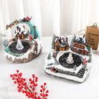 Illuminated music box with water fountain