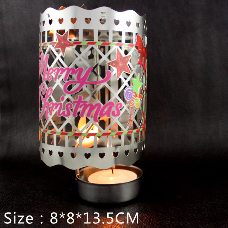 Rotating tealight holder made of brass, Christmas design