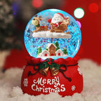 Christmas music box with glass sphere and snow effect