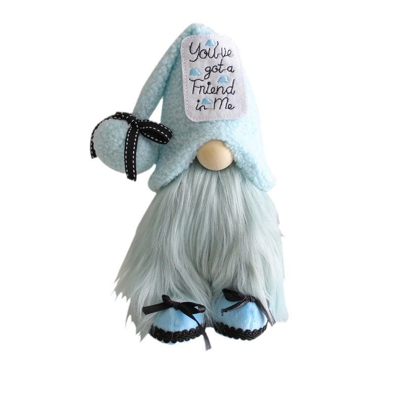 Decorative gnome figure, blue design