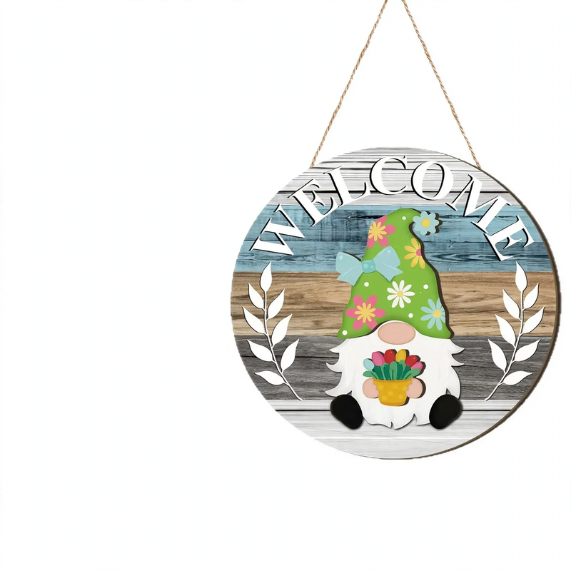 Decorative Wood Gnome Set, 30 x 30 cm