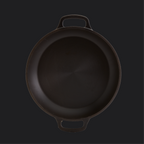 13" Smooth Cast Round Pre-Seasoned Cast Iron Sauteuse Fry Pan with Side Handles