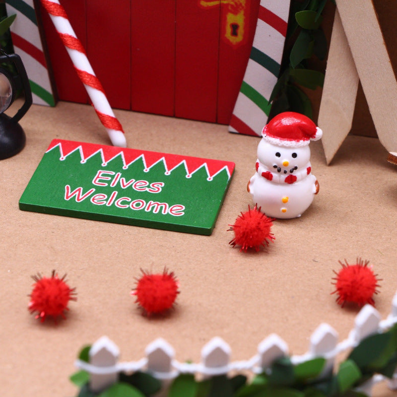 Miniature Elf Door Set with Rainbow Design