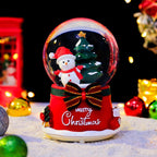 Christmas snow globe with music and light