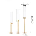 Decorative candle holder made of glass and metal