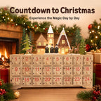 Wooden Advent Calendar, Village Design, 24 Compartments