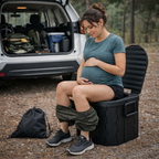 Portable Folding Camping Toilet Seat – Travel Bucket Toilet with Lid for Car Trips, Emergency Outdoor Camping Toilet for Hiking, Fishing and Road Travel