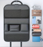 Premium PU Leather Car Seat Back Organizer – Universal Auto Storage Bag with Foldable Dining Table and Cup Holder