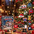 Decorative ambulance advent calendar box, acrylic