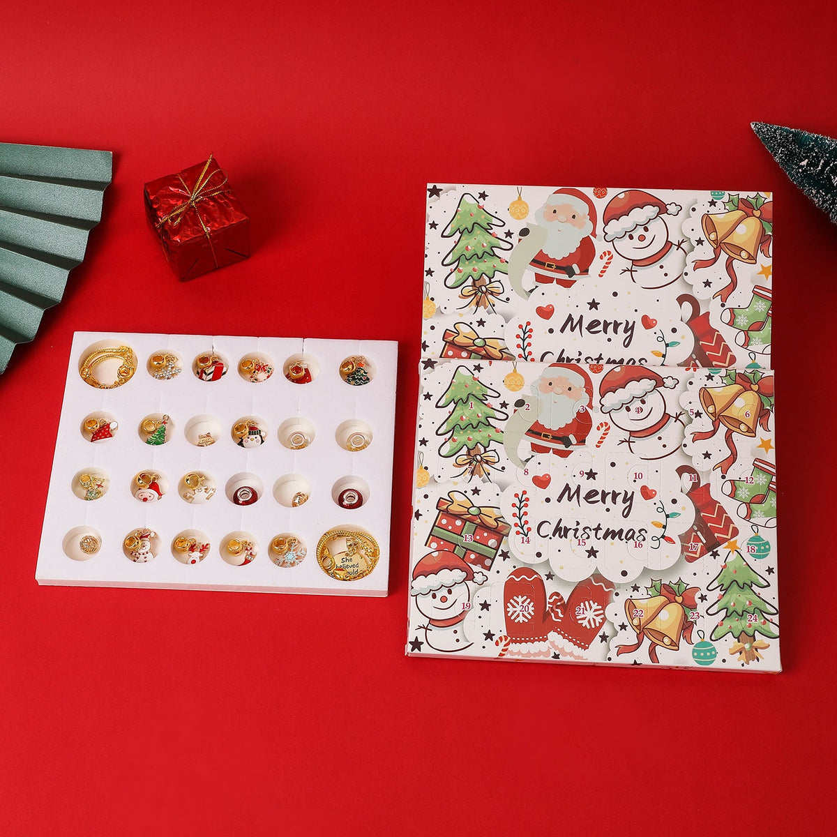 Christmas Advent Calendar with DIY Jewelry Set