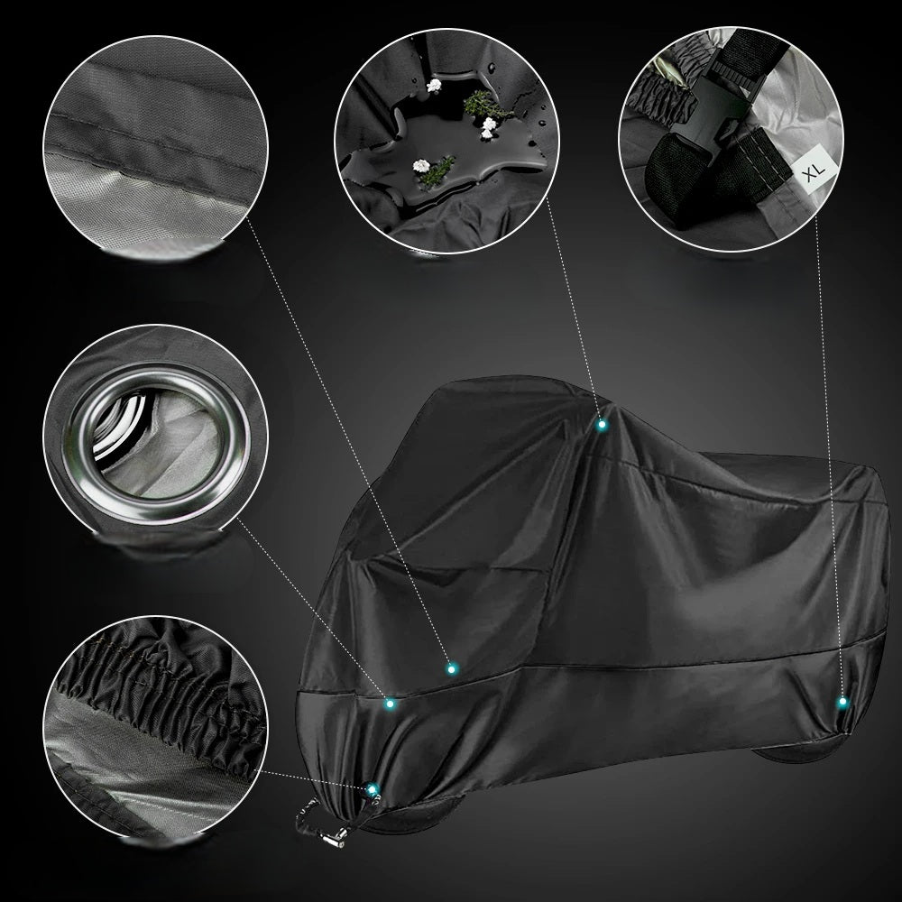 All-Season Waterproof Motorcycle Cover – UV-Protected, Dustproof Outdoor Bike Cover in ML to XXXXL Sizes for Ultimate Protection