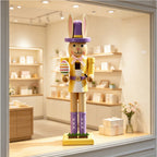 Decorative nutcracker bunny figure, multi-colored painted