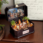 Christmas music box made of resin with lighting