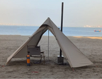 One Person Hot Tent – Camping Tipi with Chimney Window and Double Layer Pyramid Design for Bushcraft Adventures and Cold Weather Survival