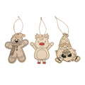 Christmas wooden pendant with reindeer and gnome motif