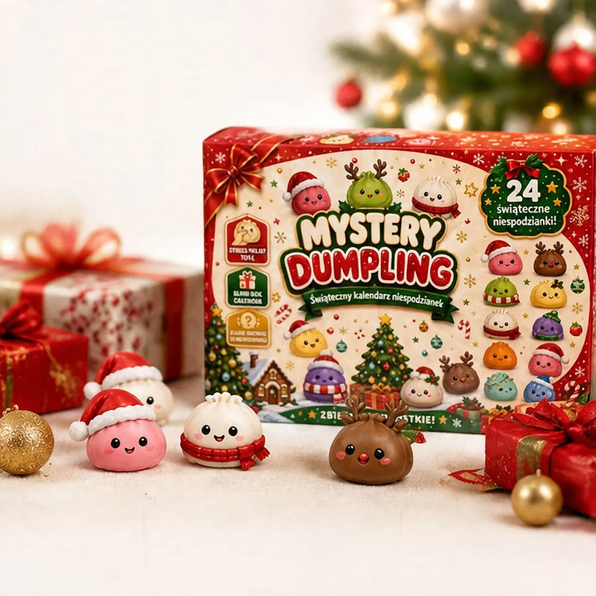 Christmas Advent calendar with 24 squishy figures