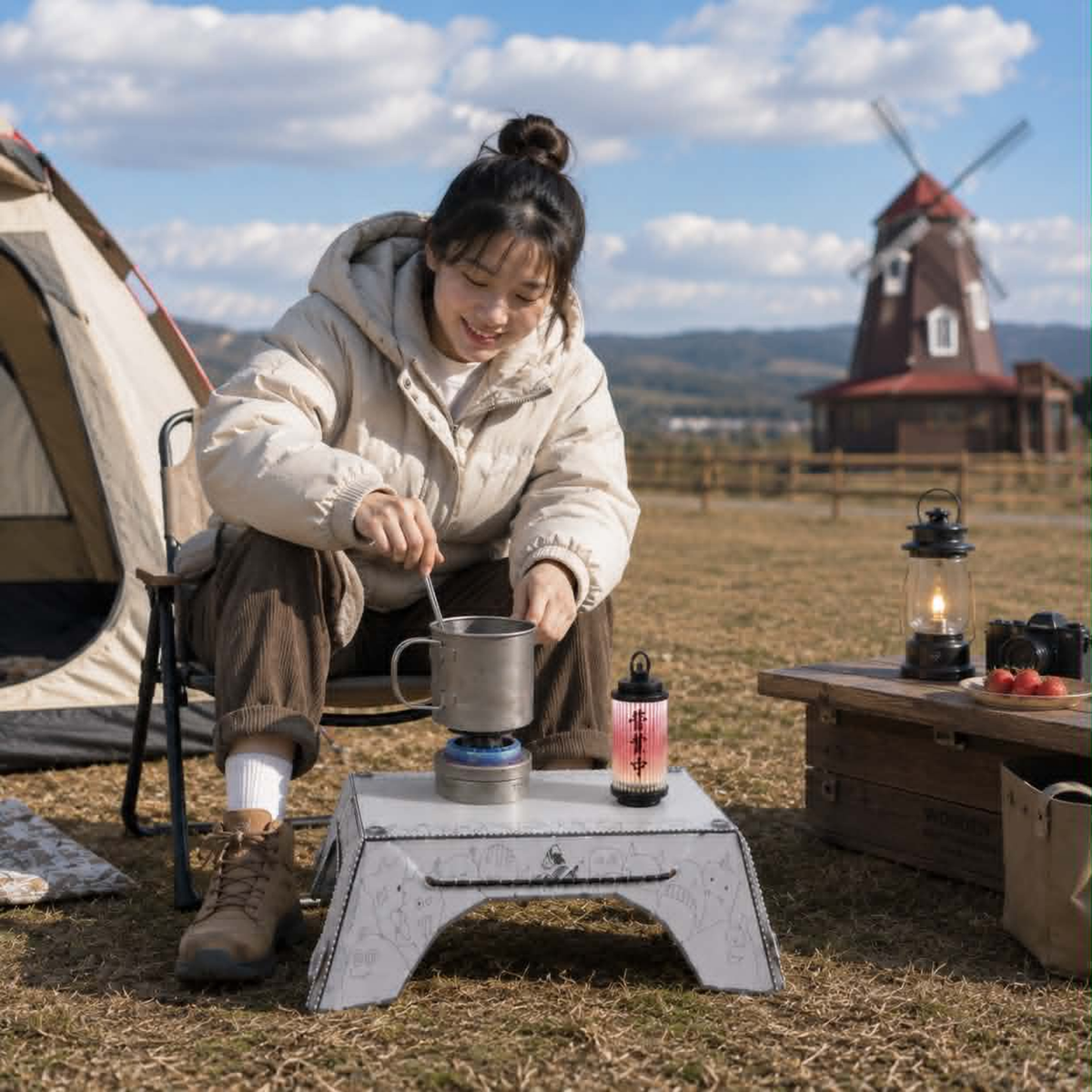 Ultralight Folding Camping Table - Portable Food-Grade Mini Table for Outdoor Hiking, Picnic and Travel with Compact Design
