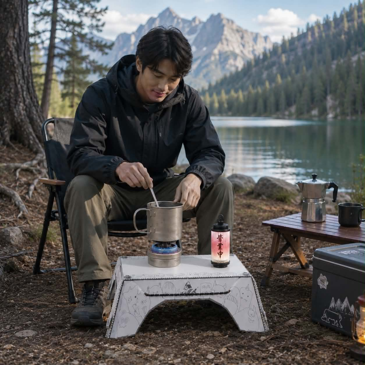 Ultralight Folding Camping Table - Portable Food-Grade Mini Table for Outdoor Hiking, Picnic and Travel with Compact Design