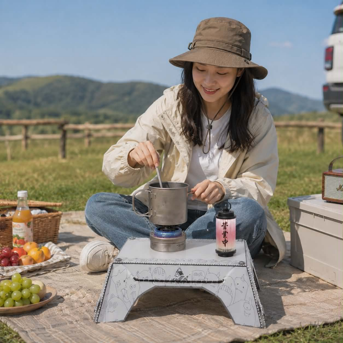 Ultralight Folding Camping Table - Portable Food-Grade Mini Table for Outdoor Hiking, Picnic and Travel with Compact Design