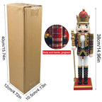 Decorative nutcracker made of pine wood, 38 cm