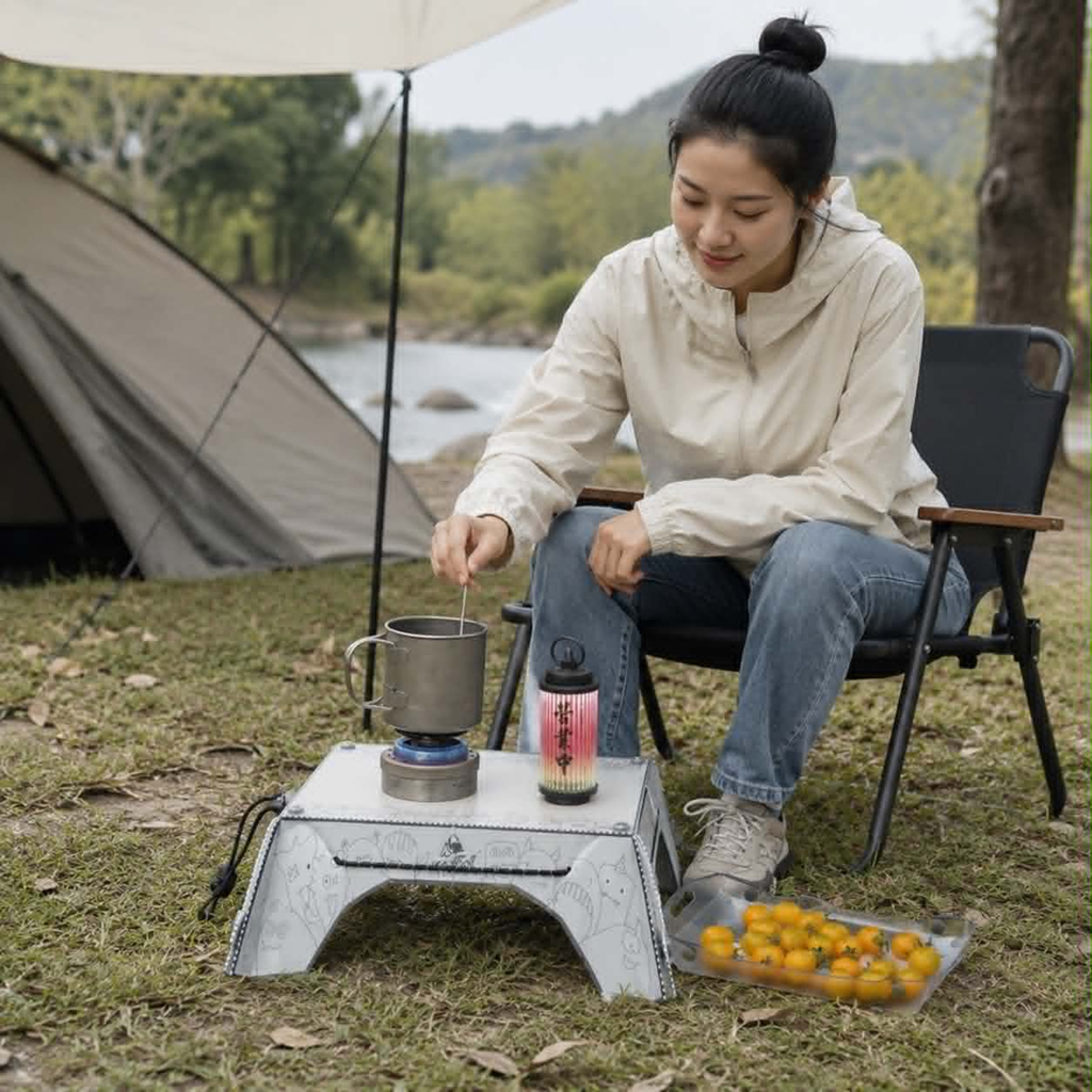 Ultralight Folding Camping Table - Portable Food-Grade Mini Table for Outdoor Hiking, Picnic and Travel with Compact Design