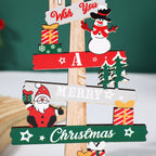 Christmas wooden table decoration with inscription