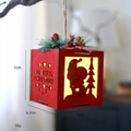 Illuminated wooden house, Christmas decoration for hanging or placing