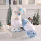Standing Christmas Elf Figure with Snowflake Design