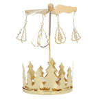 Rotating tea light holder made of brass with star motif