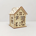 Handcrafted Christmas wooden house as decoration