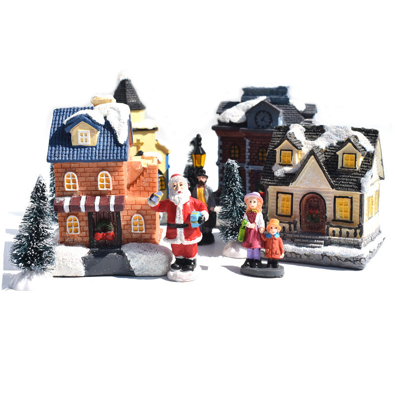 Illuminated Christmas Village Set, 10-piece