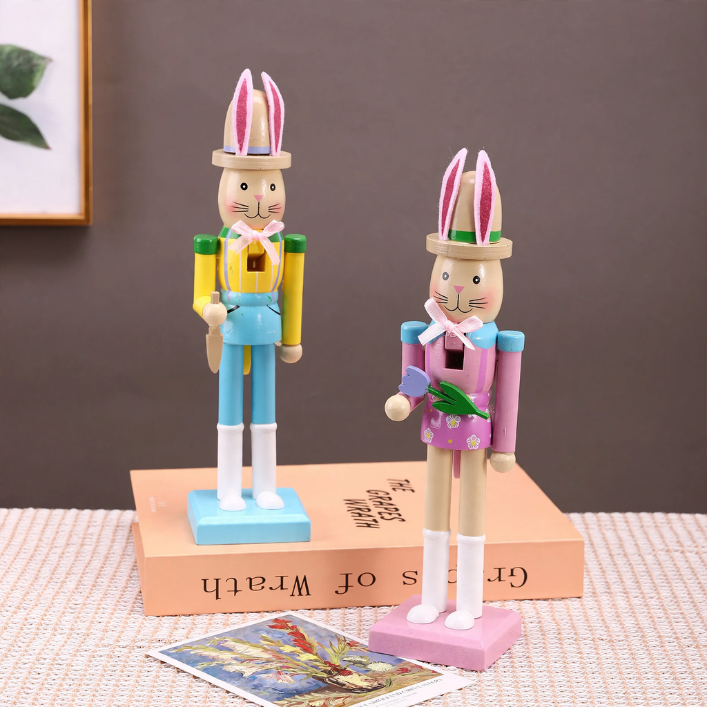 Easter Nutcracker Figure, Rabbit, Wood
