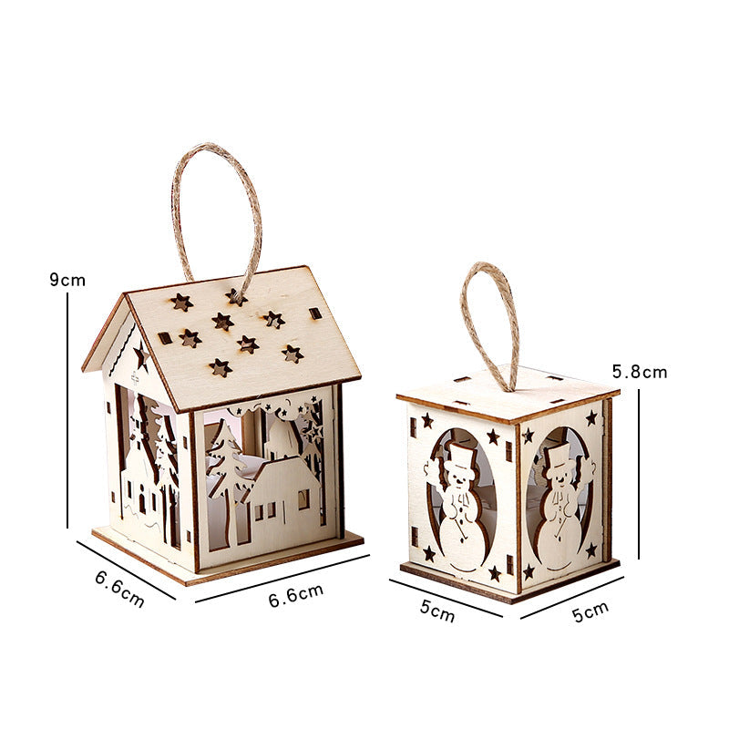 Illuminated wooden house as Christmas decoration