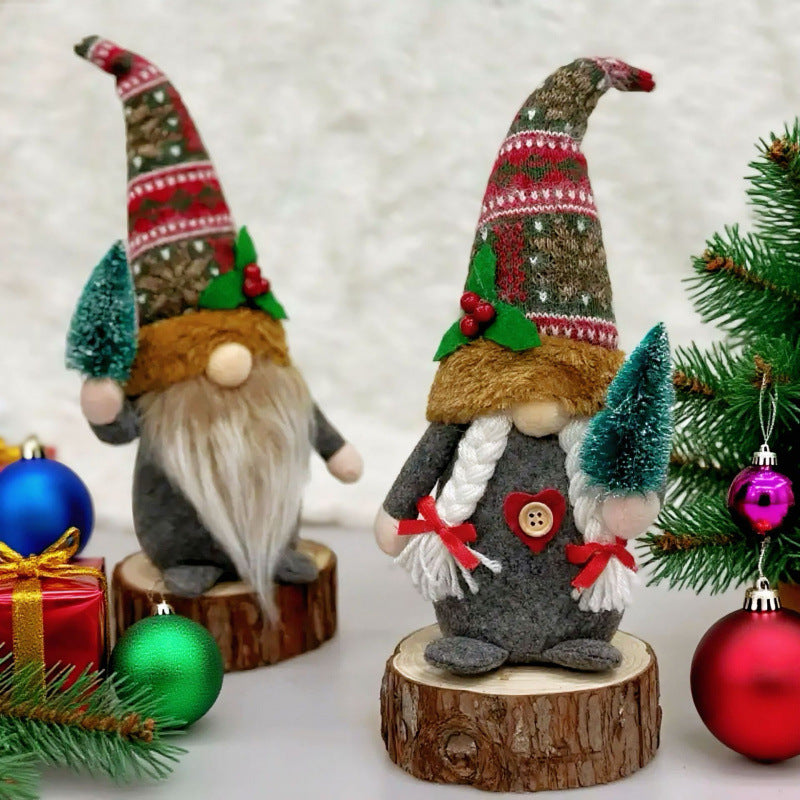 Decorative gnome figure with knitted hat