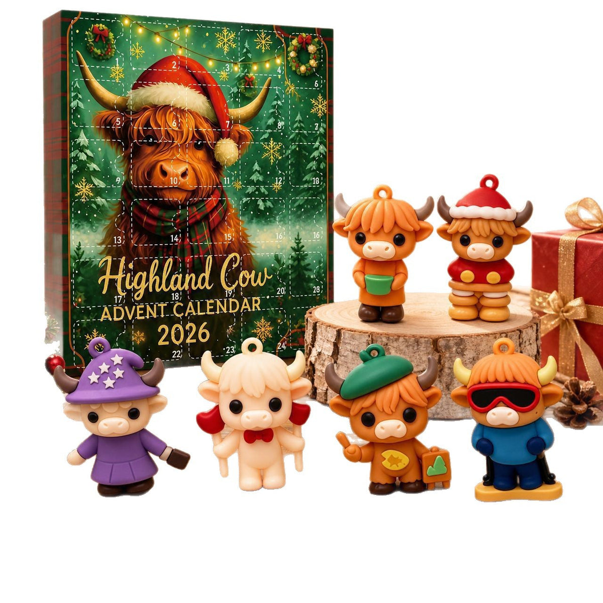 Acrylic Christmas Advent Calendar with Cartoon Motifs