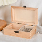 Wooden music box with hand crank, modern design
