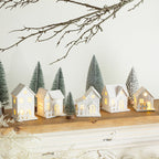 Christmas wooden house decoration sets with LED