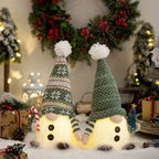 Christmas elf figure with knitted hat and lighting