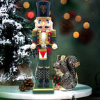 Decorative nutcracker made of pine wood, 38 cm